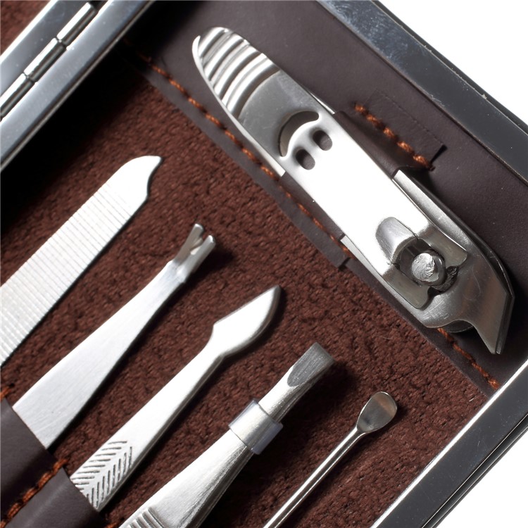 10-in-1 Portable Manicure Pedicure Set Smiling 3 Nail Clippers Scissor Cuticle Trimmer Clean Tool Kit-5