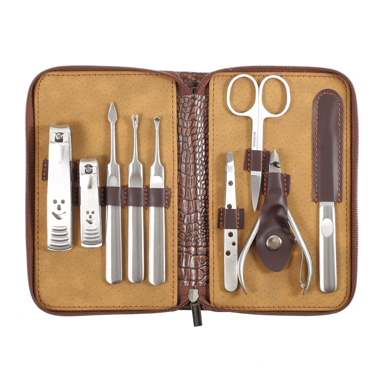 9-in-1 Premium Smiling Nail Clippers Scissors Dead Skin Plier Beautify Manicure Tool Set-1