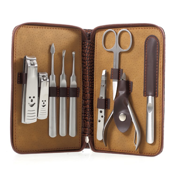 9-in-1 Premium Smiling Nail Clippers Scissors Dead Skin Plier Beautify Manicure Tool Set-3