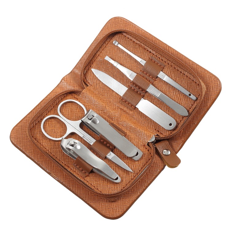6 in 1 Manicure Set Scissor Tweezer Knife Ear Pick Utility Nail Clipper Grooming Kit-2