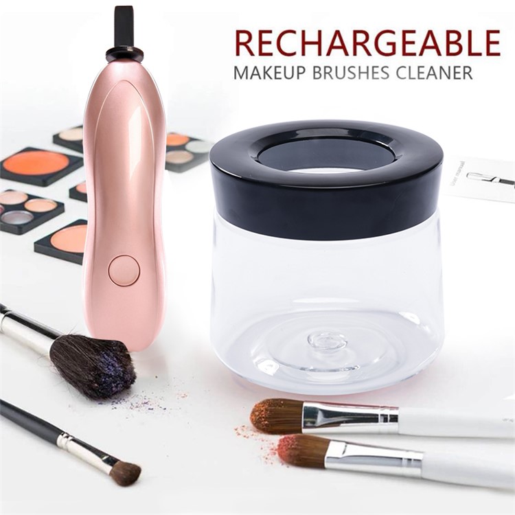 Three-mode Adjustable Rechargeable Makeup Brush Dryer Cleaner - Rose Gold-2