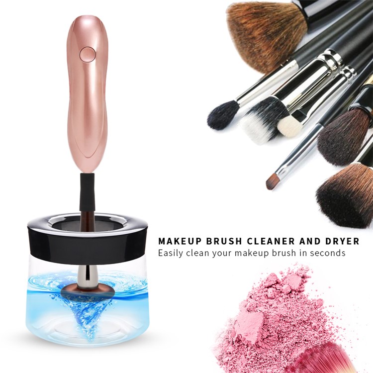 Three-mode Adjustable Rechargeable Makeup Brush Dryer Cleaner - Rose Gold-3