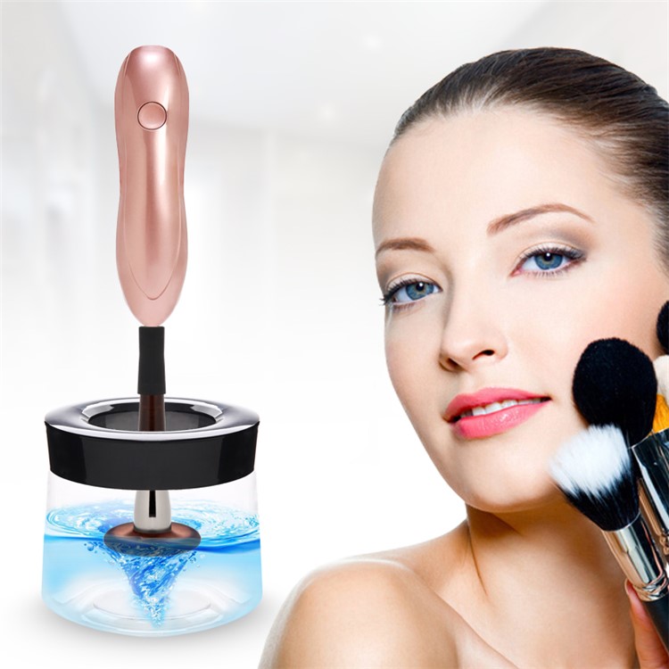 Three-mode Adjustable Rechargeable Makeup Brush Dryer Cleaner - Rose Gold-5