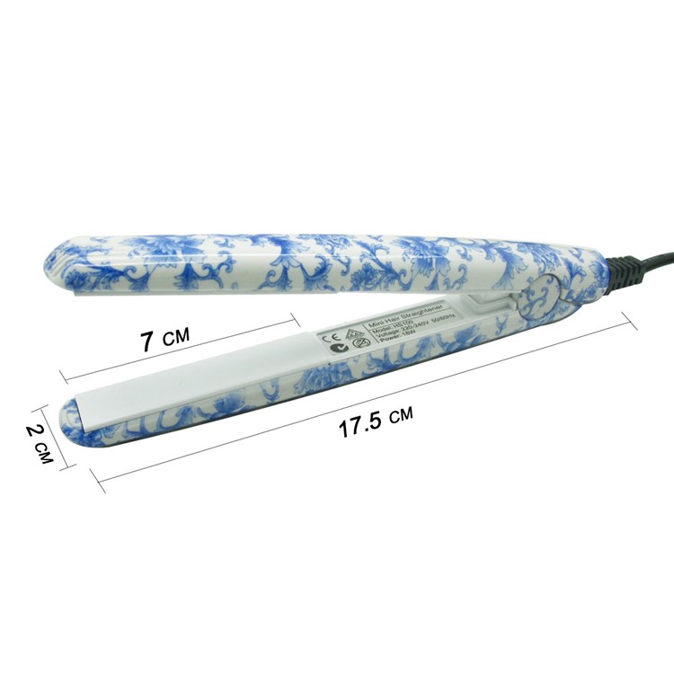 Blue and White Porcelain Professional Mini Car Charger Porcelain Hair Straightener-4