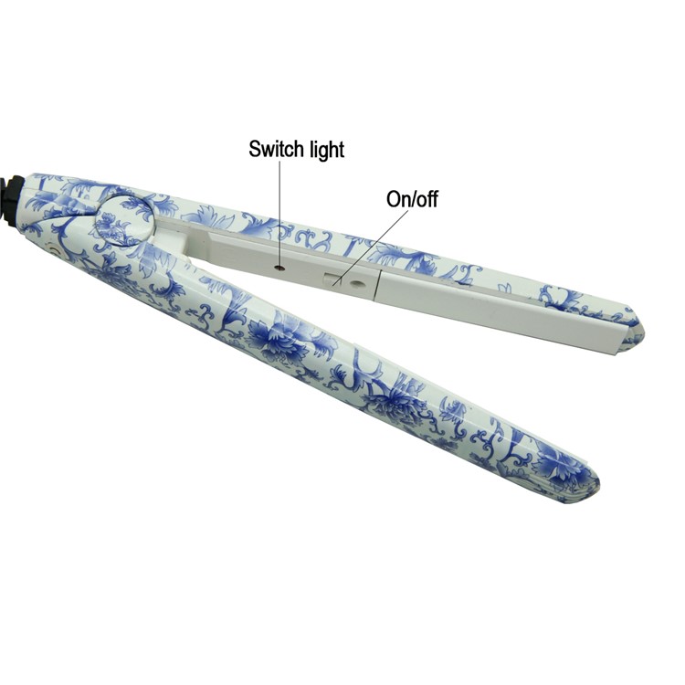 Blue and White Porcelain Professional Mini Car Charger Porcelain Hair Straightener-5