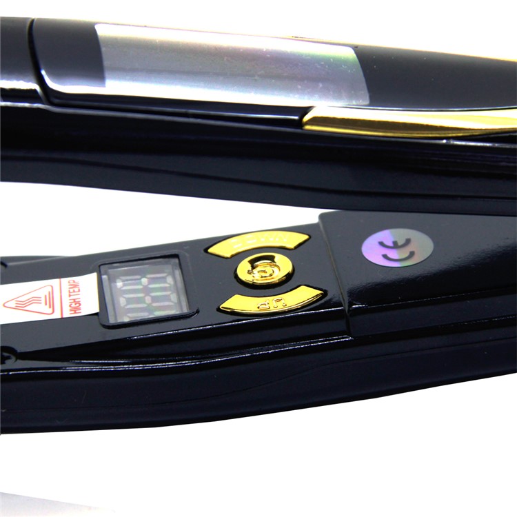 JR-170 Professional Vibrating Massage Hair Straightener with 0.7-inch Screen Display - Black / EU Plug-2