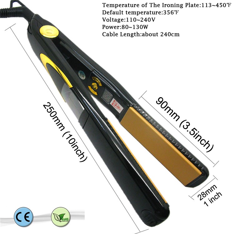JR-170 Professional Vibrating Massage Hair Straightener with 0.7-inch Screen Display - Black / EU Plug-9