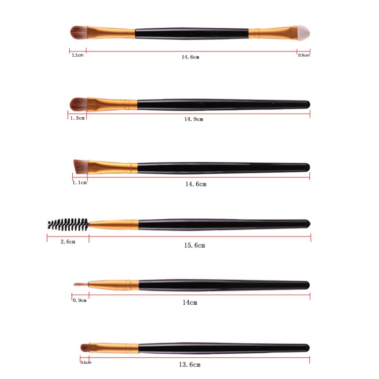 20Pcs/Set Eye Shadow Foundation Eyebrow Lip Brush Makeup Brushes Tool - Black + Gold-3