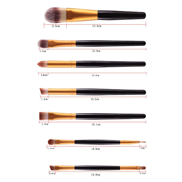 20Pcs/Set Eye Shadow Foundation Eyebrow Lip Brush Makeup Brushes Tool - Black + Gold-4