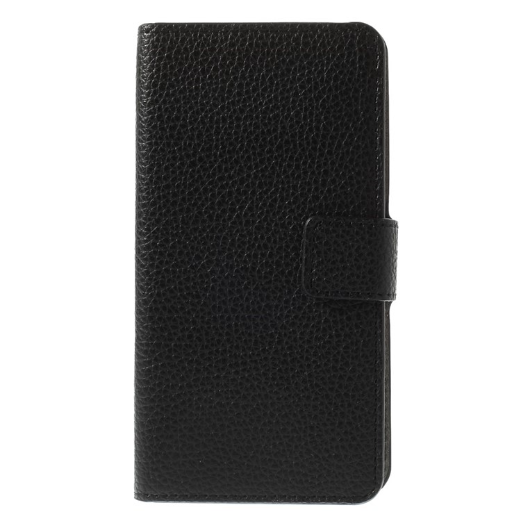 Lychee Grain Ledertasche mit Kartensteckplätzen für Microsoft Lumia 640 Dual Sim / 640 LTE - Schwarz-2