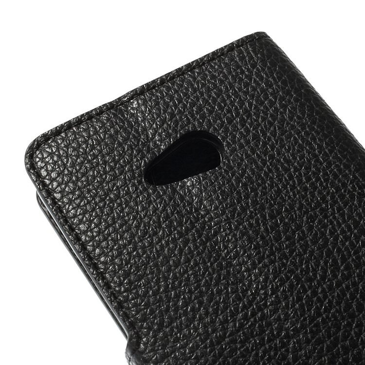 Lychee Grain Ledertasche mit Kartensteckplätzen für Microsoft Lumia 640 Dual Sim / 640 LTE - Schwarz-7