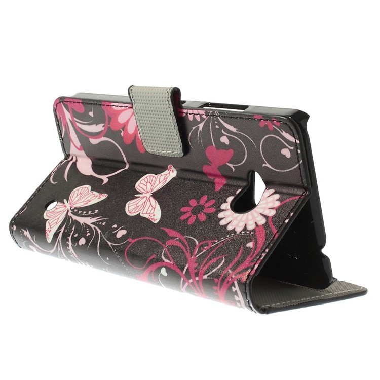 Schmetterlings-Blumen-magnetische lederne Standplatz-Abdeckung für Microsoft Lumia 640 DoppelSim / 640 LTE-5