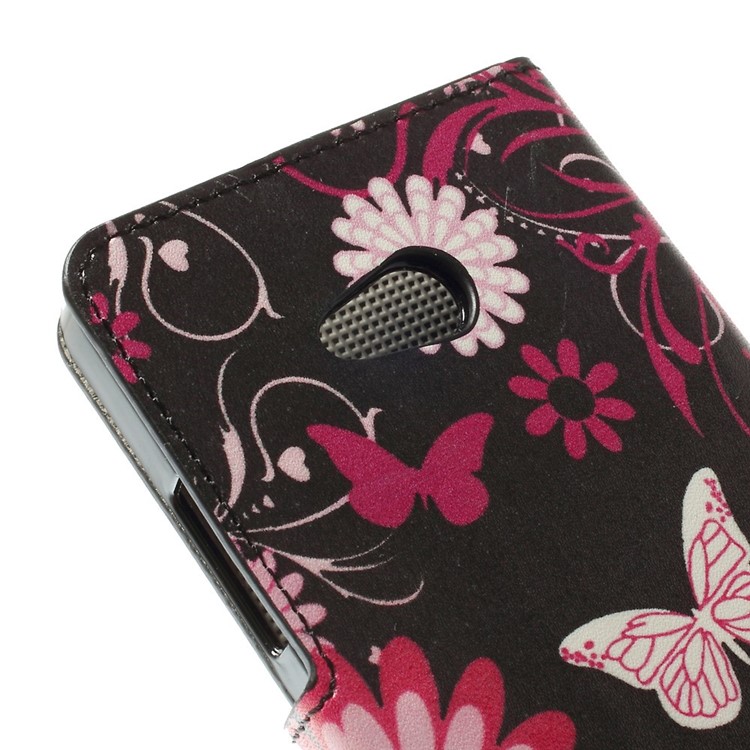 Schmetterlings-Blumen-magnetische lederne Standplatz-Abdeckung für Microsoft Lumia 640 DoppelSim / 640 LTE-8