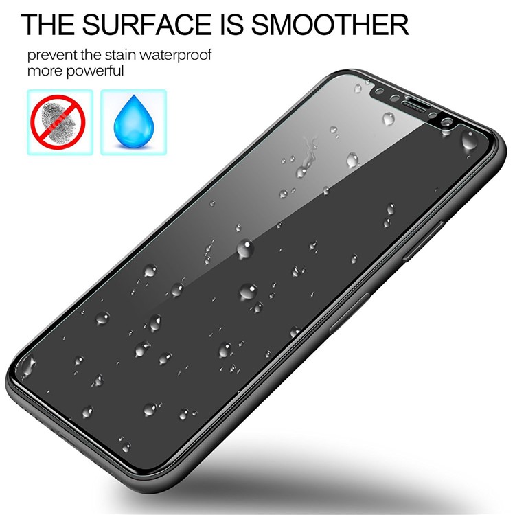 9H 3D Curved Silk Print Full Size Tempered Glass Screen Protector Film for iPhone X - Black-3
