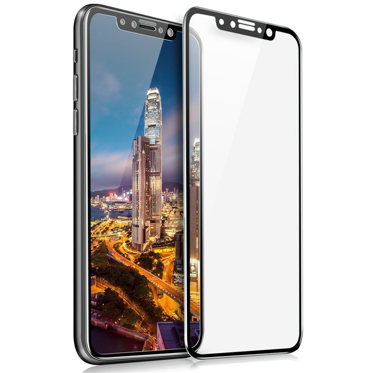 9H 3D Curved Silk Print Full Size Tempered Glass Screen Protector Film for iPhone X - Black-4