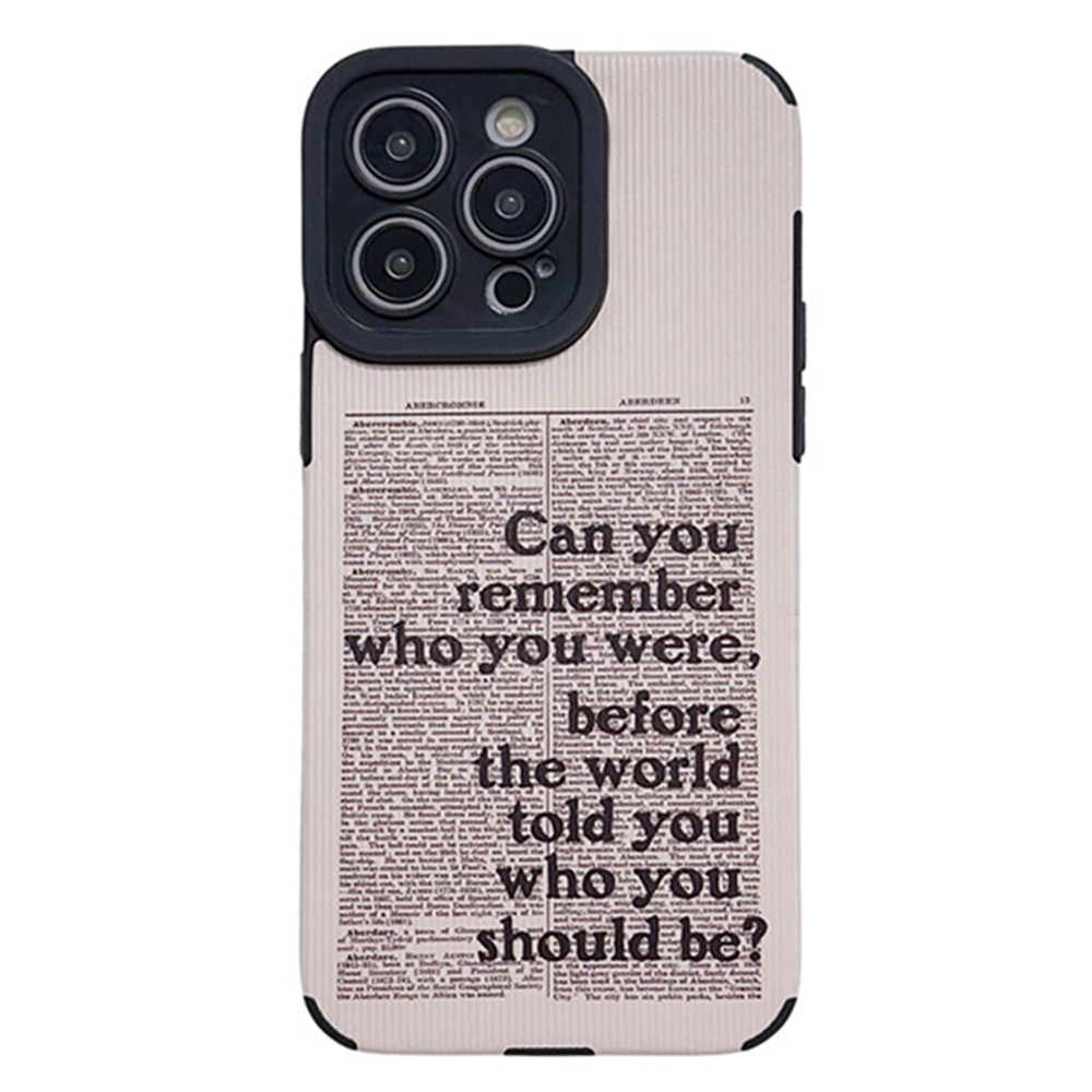 Ins Style Ins English Newspapers Printing TPU Phone Case for iPhone 14 / 14 Pro Max / 11 Pro / 11 / XR - White//XR