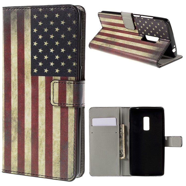 Fashionable Vintage American Flag Leather Wallet Case For Oneplus - American Flag Leather Wallet Fashionable Vintage American Flag Leather Wallet Case For Oneplus - American Flag Leather Wallet