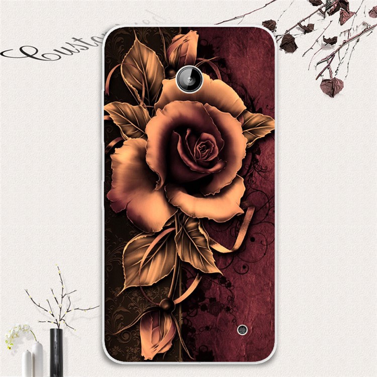 Softlyfit Embossment TPU Mobile Shell for Nokia Lumia 630 / 630 Dual SIM / Lumia 635 - Gothic Rose-1