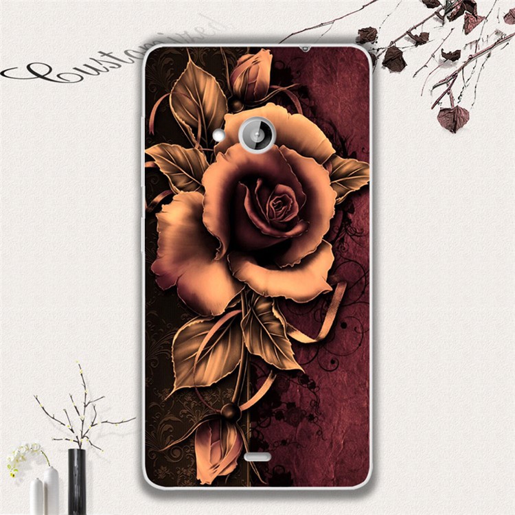 Softlyfit Embossed TPU Mobile Case for Microsoft Lumia 535/Dual SIM - Gothic Rose-1