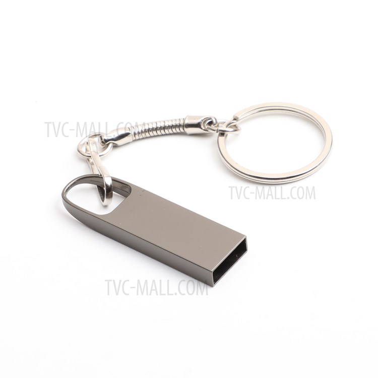 Waterproof USB Flash Drive Super Mini Metal 32GB with Keychain - Grey-3