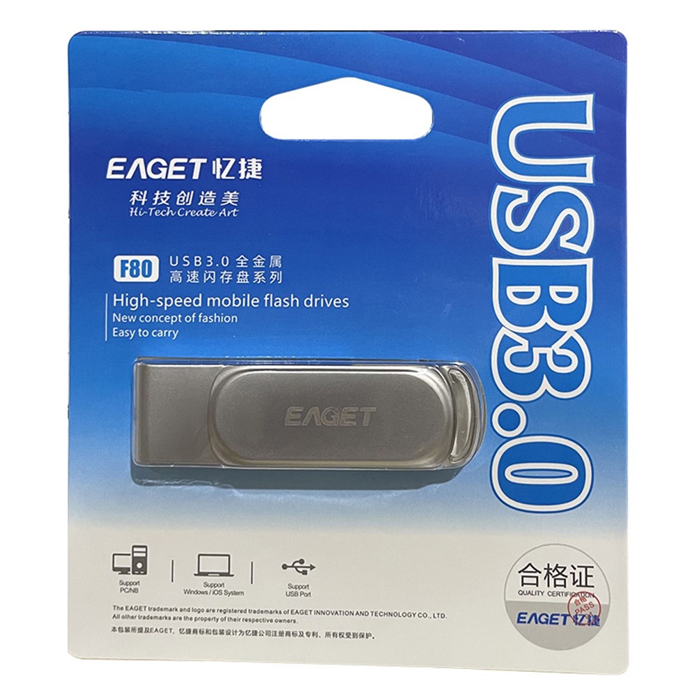 EAGET F80 Transmissão de Alta Velocidade USB 3.0 Girando 32G Design USB Flash Drive