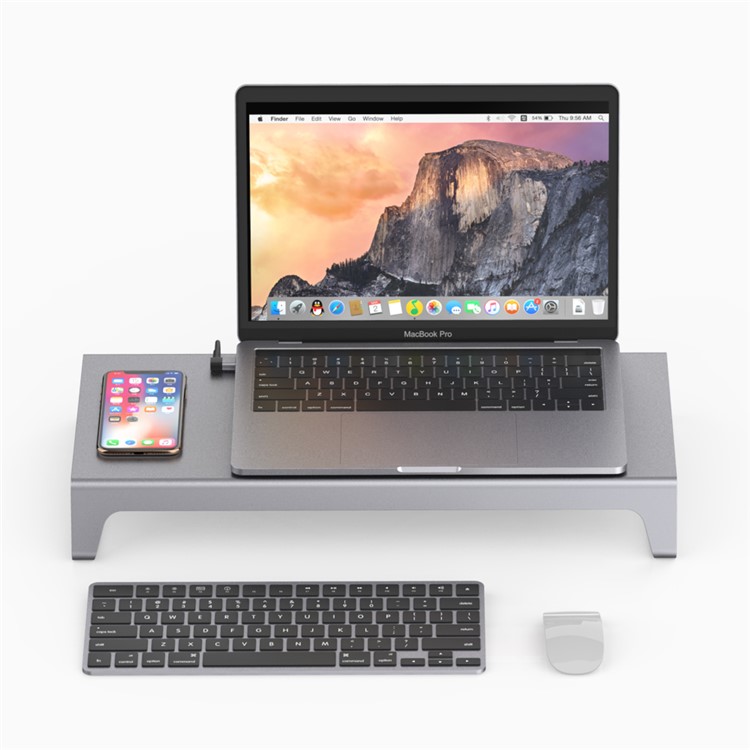 ONTEN OT-95109 11 in 1 Type-C Dock Station Stand with USB3.0 x 2+USB-C x 2+TF/SD+HDMI/VGA+3.5 Jack +RJ45 + Wireless Charging - Grey-12
