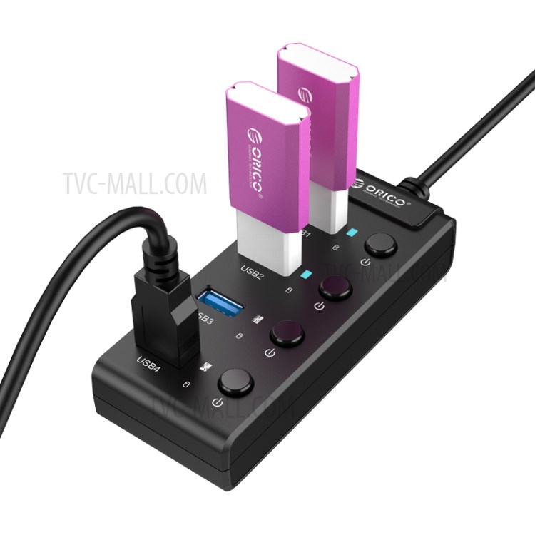 ORICO W9PH4-U3 4-Port USB 3.0 Faceup Design HUB with Individual Power Switches and LEDs-2