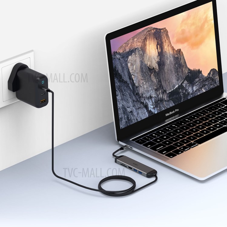 WIWU Alpha 521H USB-C Hub Type-C to USB3.0*2+HDMI*1+SD*1+TF*1+ PD*1 Adapter-2