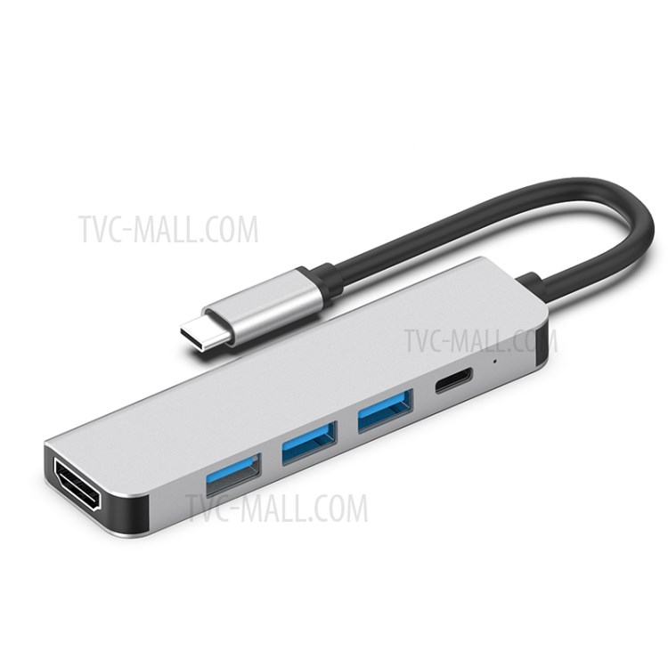 SEEWEI BX5A 5-IN-1 Type-C HUB TYPE-C to USB3.0*3+HDMI+PD Multi-function HUB-1