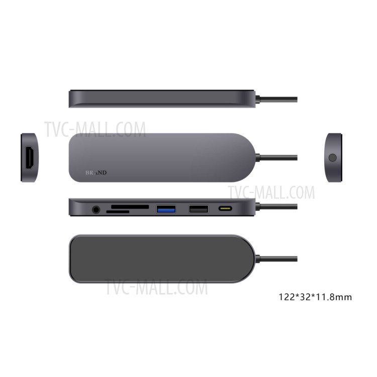 C001 USB 3.1 Type-C Hub To HDMI Adapter with TF SD Reader Slot for MacBook Pro Huawei MateBook-4