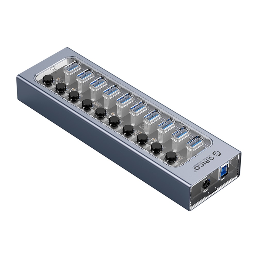 ORICO AT2U3-10AB Liga De Alumínio + PC USB3.0 Multi-Port Hub Com Interruptores Individuais-1