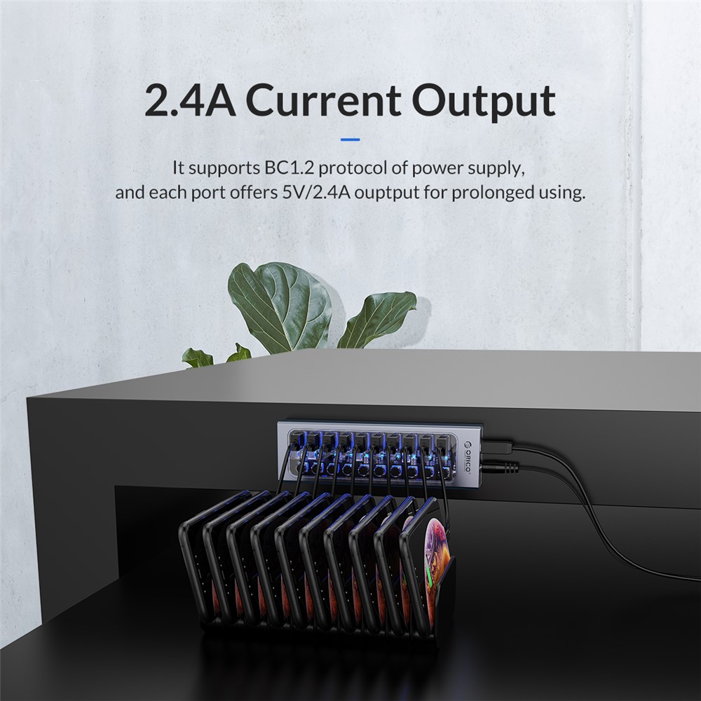 ORICO AT2U3-10AB Liga De Alumínio + PC USB3.0 Multi-Port Hub Com Interruptores Individuais-11