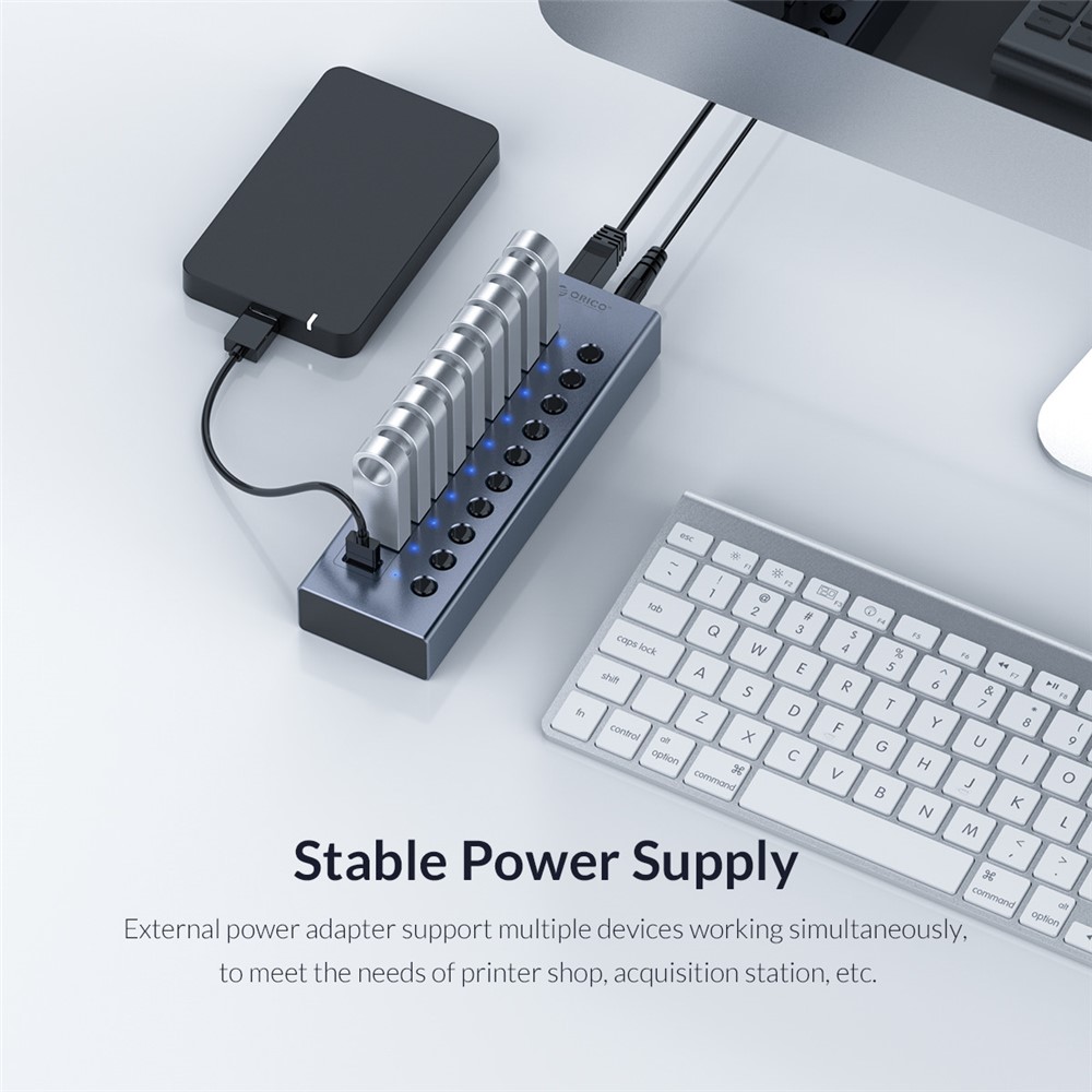 ORICO BT2U3-10AB Aluminiumlegierung Multi-port-hub Mit Einzelnen Schalter-12