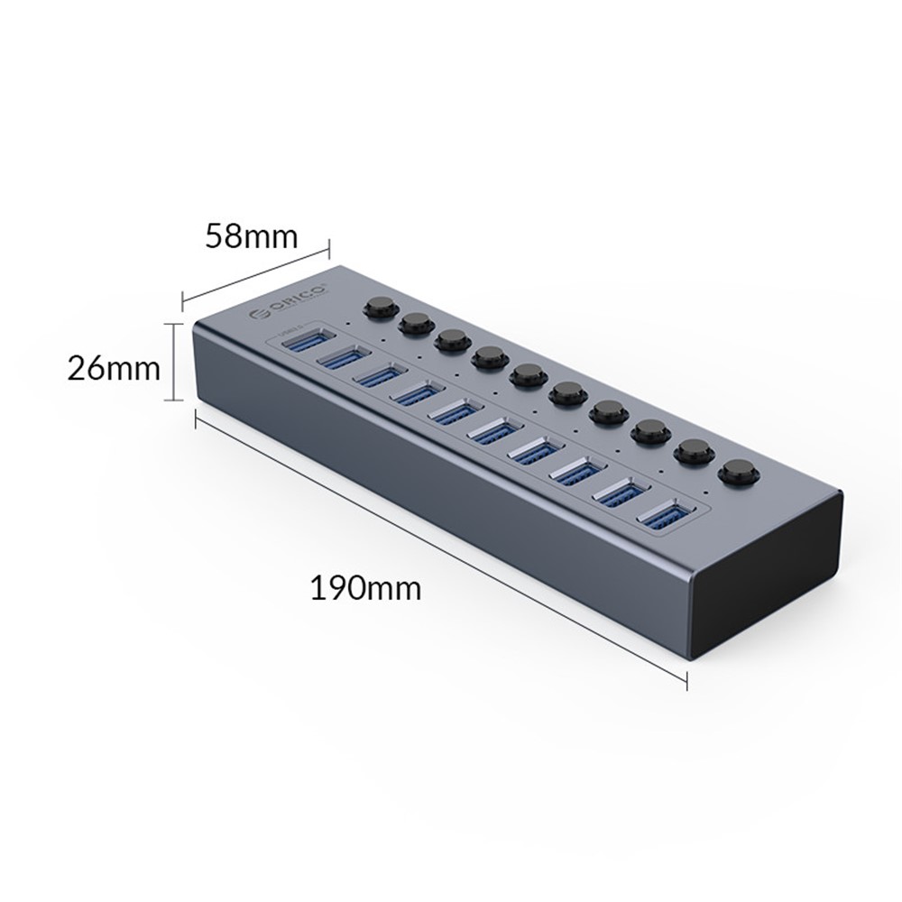 ORICO BT2U3-10AB Aluminiumlegierung Multi-port-hub Mit Einzelnen Schalter-4