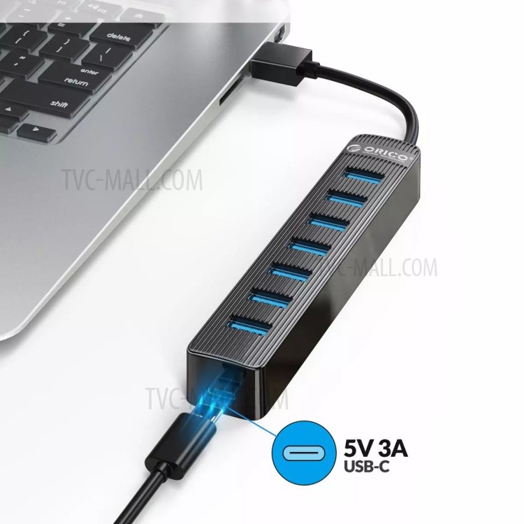 ORICO TWU3-7A-BK 7-port USB3.0 Avec Port D'alimentation de Type c