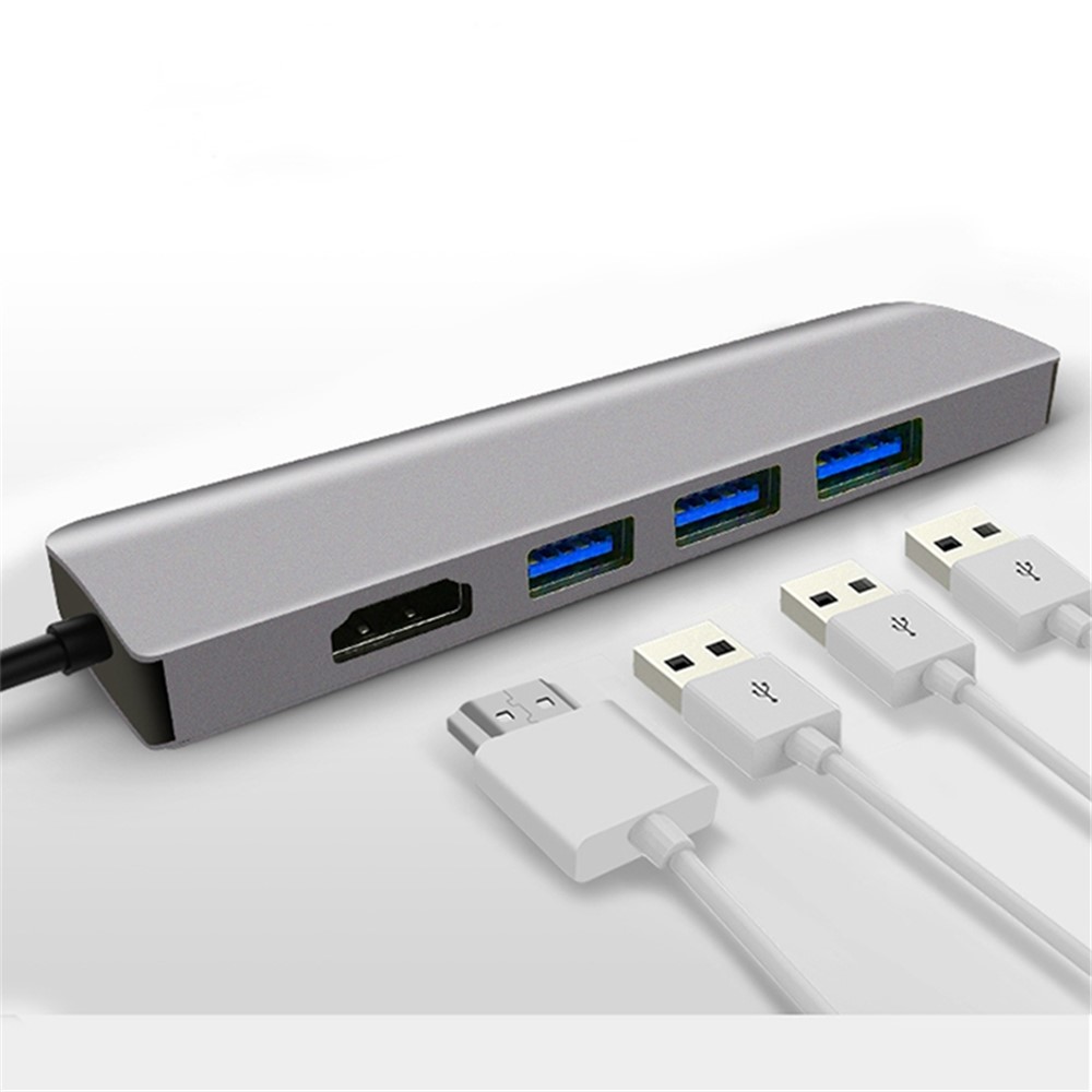 5-in-1-Typ-C-Hub 3 * USB3.0 + HDMI + PD-Multifunktions-Dockingstation-6