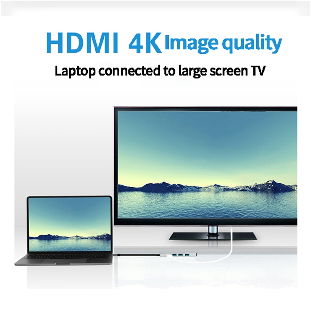 5-in-1-Typ-C-Hub 3 * USB3.0 + HDMI + PD-Multifunktions-Dockingstation-7