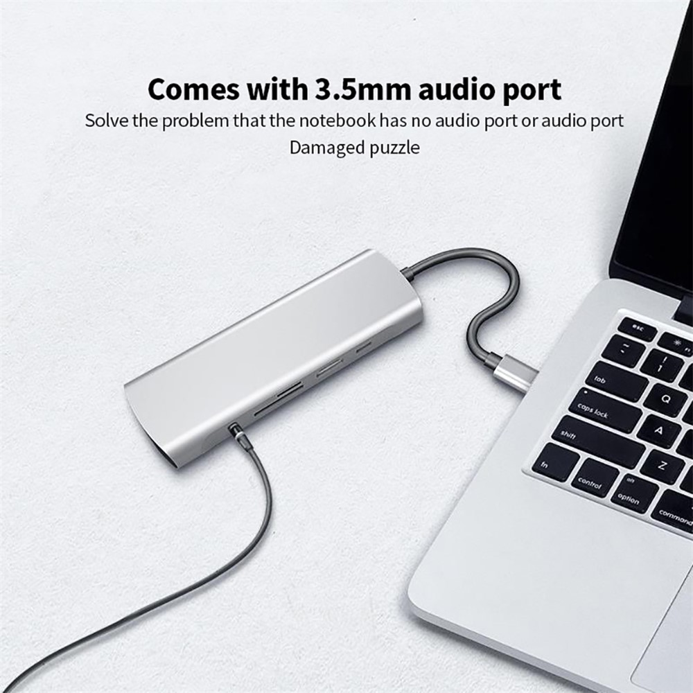 V171A 9 in 1 Type-C Hub Docking Station RJ45 Network Card+PD+TF Card Reader+USB 3.0 Adapter Cable for MacBook-5