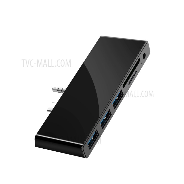 ROCKETEK SH771 Type-C USB 3.0 Hub Splitter SD/TF Card Reader 3.5mm Audio Adapter for Microsoft Surface Go-9