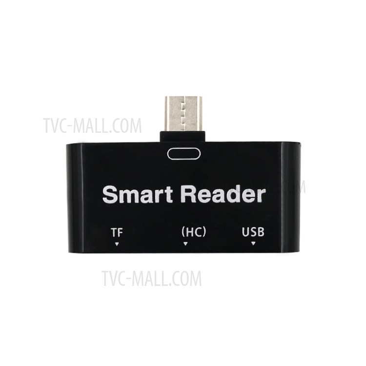 T532 3 in 1 Type-C OTG Card Reader USB-C to TF USB HC Smart Reader Adapter Splitter for Tablet Smart Phone - Black-2