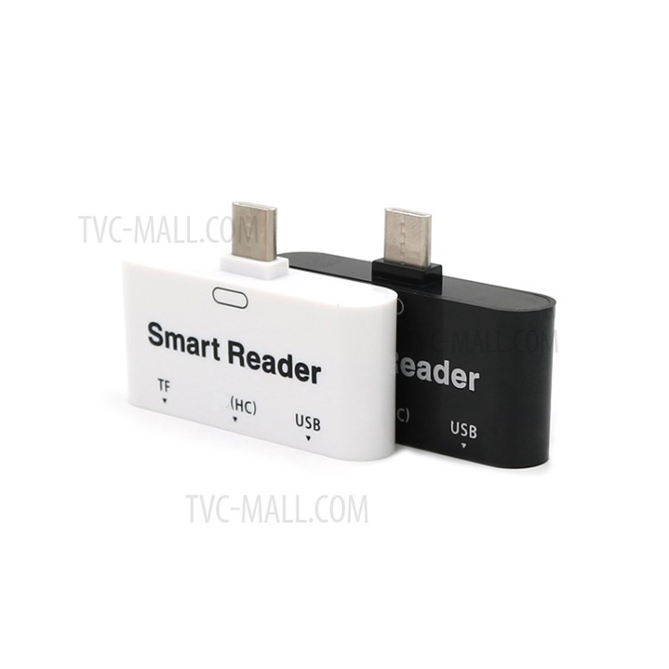 T532 3 in 1 Type-C OTG Card Reader USB-C to TF USB HC Smart Reader Adapter Splitter for Tablet Smart Phone - Black-6