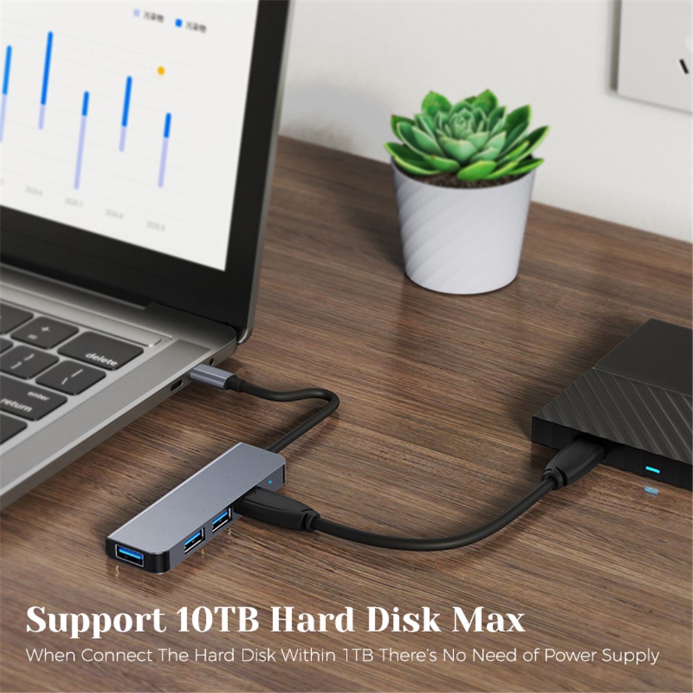 USB C Hub to 4xUSB Ports Adapter Compatible for USB C Laptops and Other Type C Devices-8