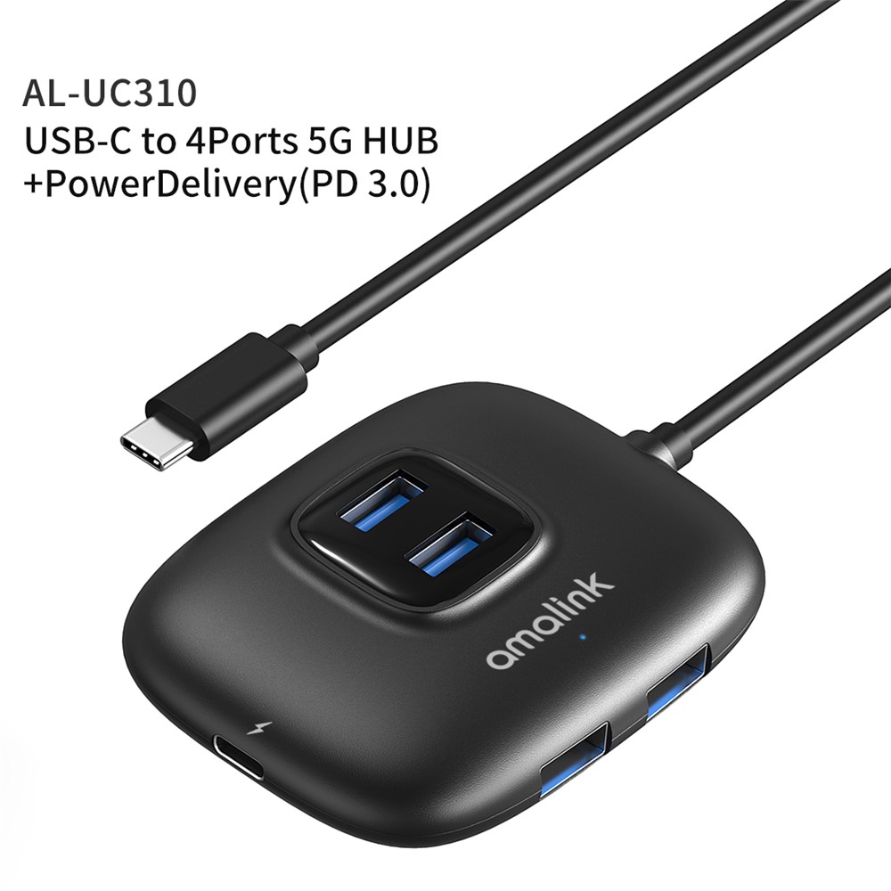 AMALINK AL-UC310 Portable 5Gbps Type-C to USB 3.0 4 Ports + PD 3.0 Hub-4