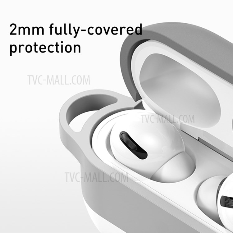 BASEUS Cloud Style with Hook Silicone Protective Cover for Apple AirPods Pro - Grey-5