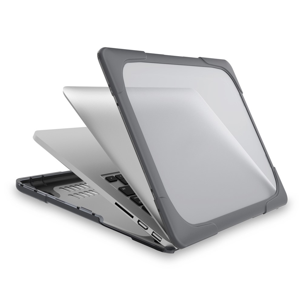 Diseño de Disipación de Calor de Plástico de Dos Piezas + TPU Con Stand Shell Para MacBook New Pro 16 "a2141 - Gris-12