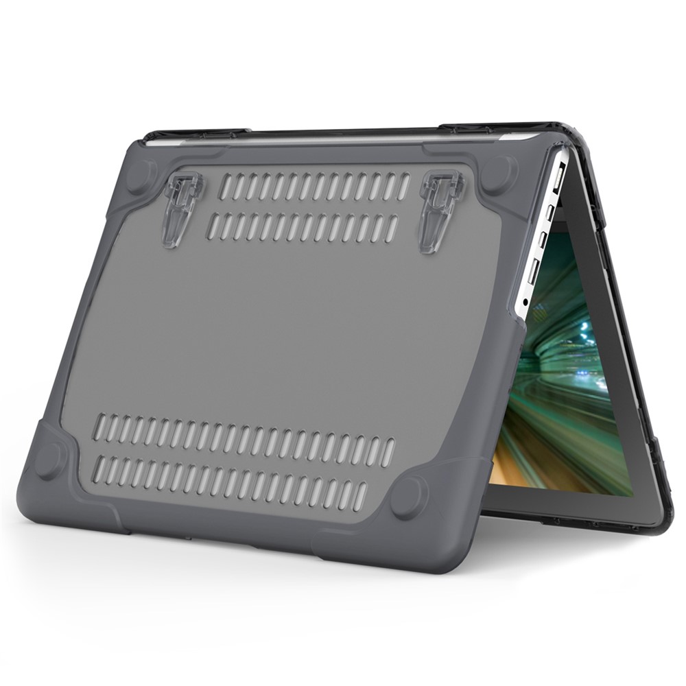 Due Pezzi Di Plastica + TPU Con Coperture Basamento Per Macbook Pro Nuovo A2141 16" - Grigio-13