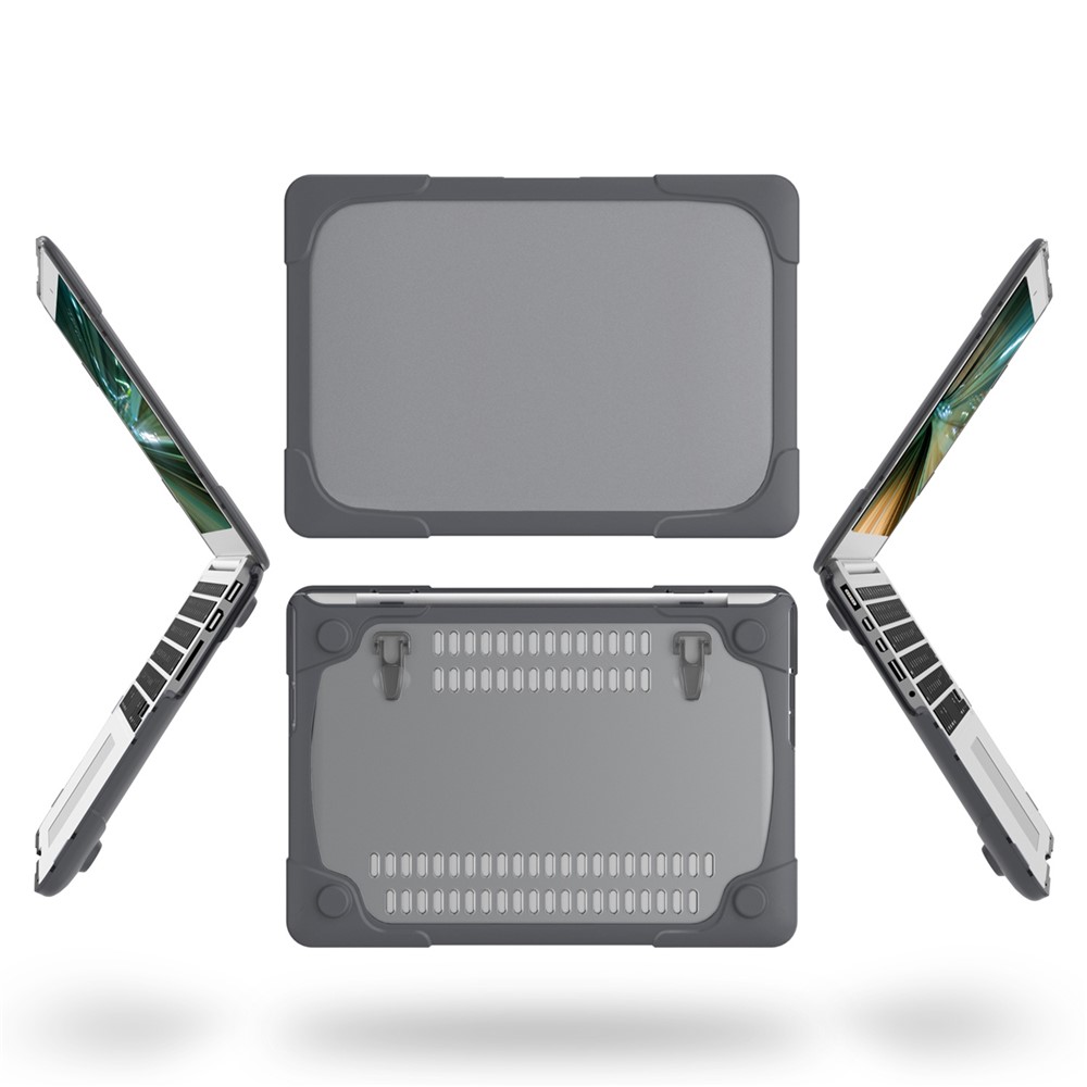 Due Pezzi Di Plastica + TPU Con Coperture Basamento Per Macbook Pro Nuovo A2141 16" - Grigio-16