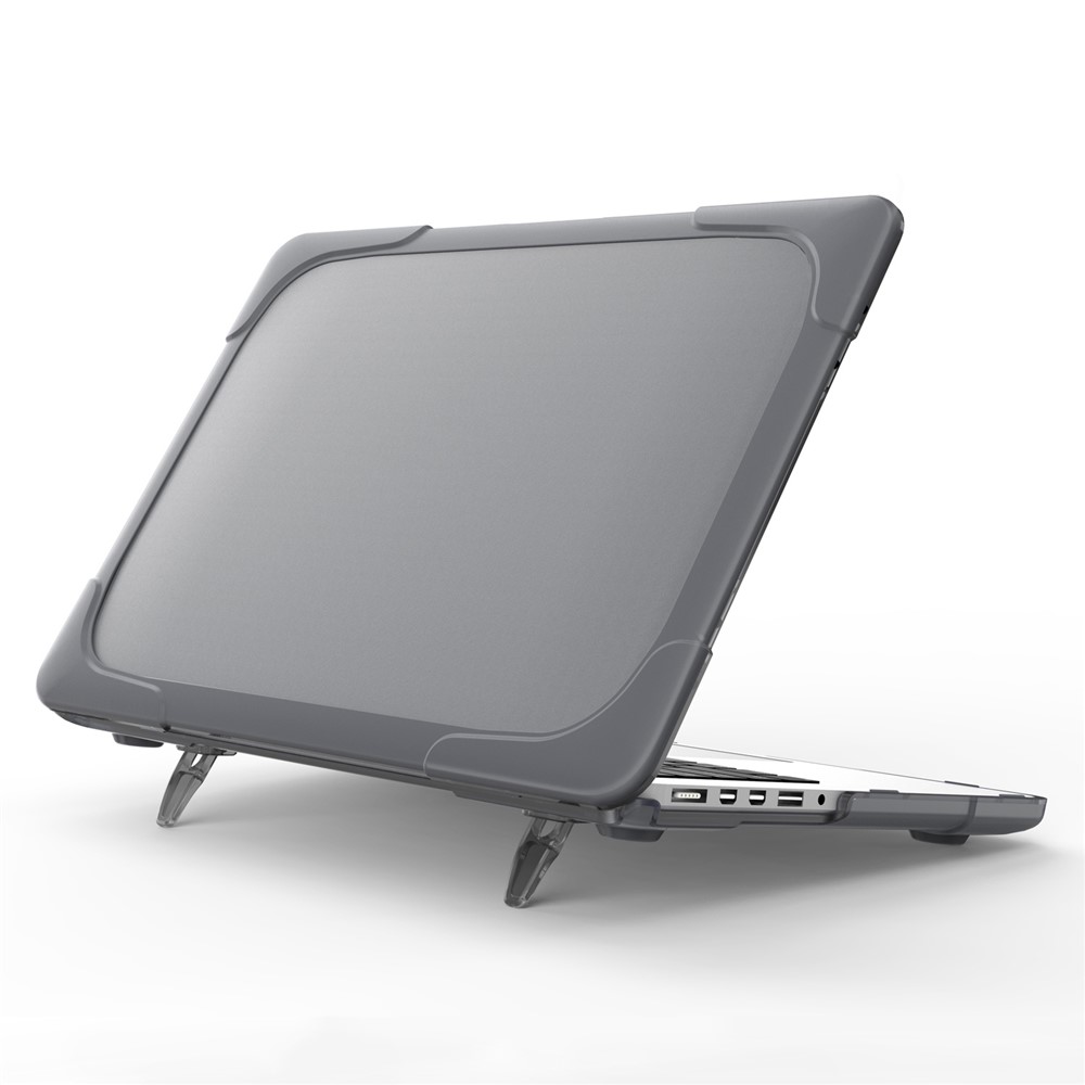 Diseño de Disipación de Calor de Plástico de Dos Piezas + TPU Con Stand Shell Para MacBook New Pro 16 "a2141 - Gris-4