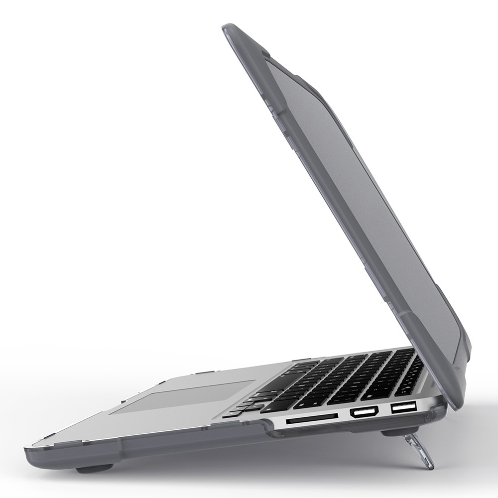 Diseño de Disipación de Calor de Plástico de Dos Piezas + TPU Con Stand Shell Para MacBook New Pro 16 "a2141 - Gris-5