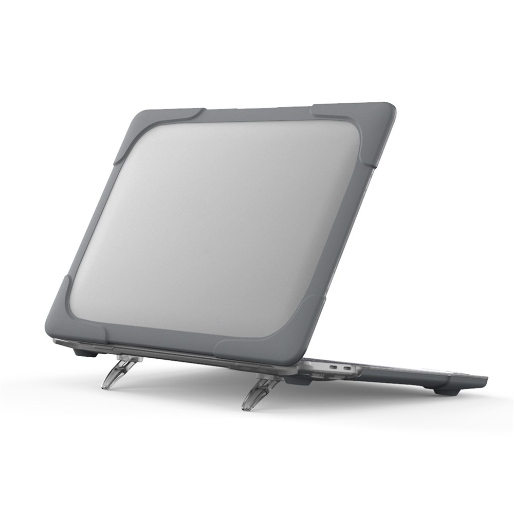 Two-piece Plastic + TPU with Stand Shell for Macbook New Pro 13" A2251 A2289 2020 - Grey-14